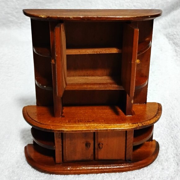Miniature Wooden Hutch Dollhouse Cabinet Dining Furniture Scale 1:12 Style 3 - Picture 2 of 9